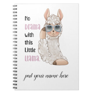 No Drama Llama Editierbares Notebook Notizblock