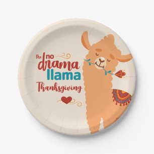 No Drama Llama Erntedank Cream Pappteller