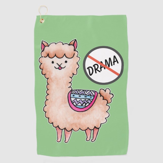 No Drama Llama Golfhandtuch (Vorderseite)
