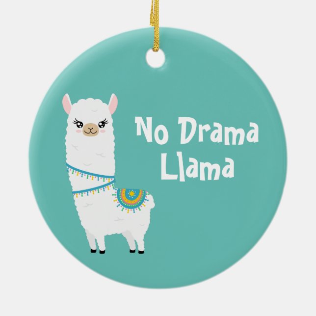 No Drama Llama Keramik Ornament (Hinten)