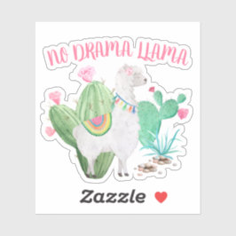 No Drama Llama Niedlich Llama and Cactus Vinyl Aufkleber