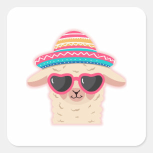 No Drama Llama Quadratischer Aufkleber
