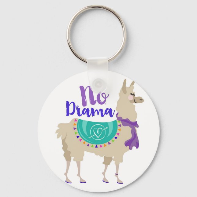 No Drama Llama Schlüsselanhänger (Vorderseite)