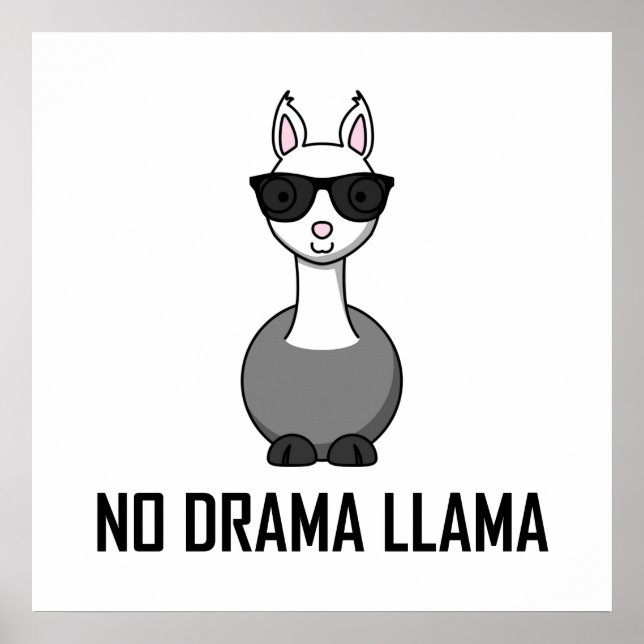 No Drama Llama Sonnenbrille Poster (Vorne)