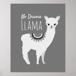 No Drama Llama Wall Art Illustration Poster
