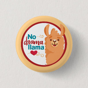 No Drama Llama (Warm) Gelb Button