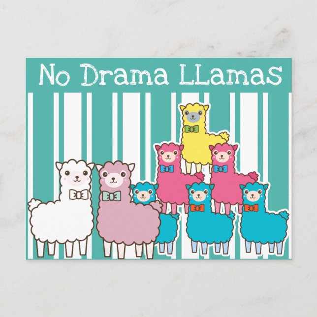 No Drama Llamas Postkarte (Vorderseite)