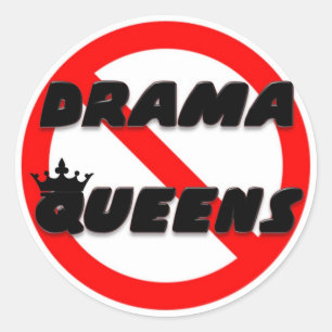 No Drama Queens Runder Aufkleber