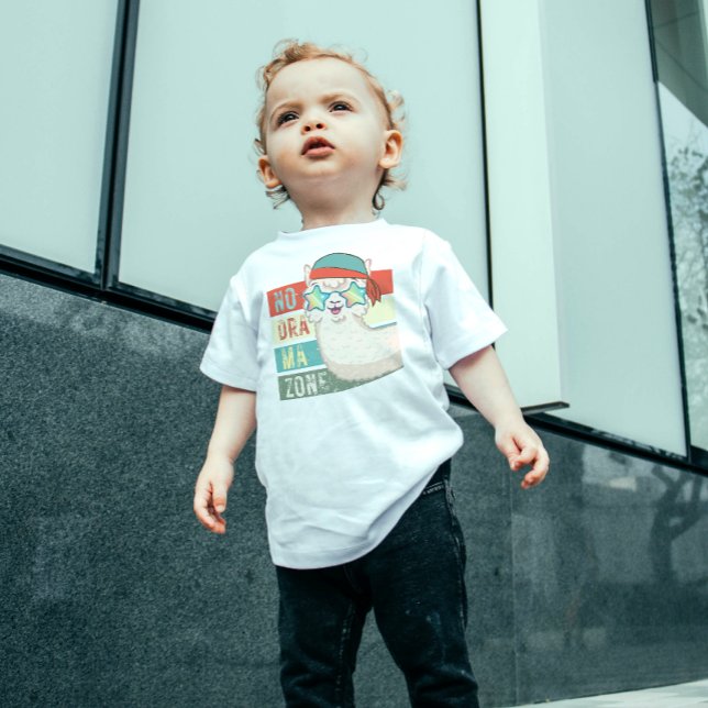 No Drama Zone Funny Llama Baby T - Shirt (Von Creator hochgeladen)