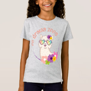 No Drama Zone Funny Llama Girls' T - Shirt