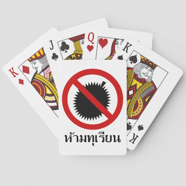 NO Durian Fruit ⚠ thailändisches Skriptzeichen ⚠ Spielkarten (Rückseite)