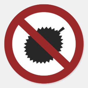 No Durian Runder Aufkleber
