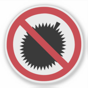 NO Durian Tropical Frucht ⚠ thailändischen Zeichen Aufkleber