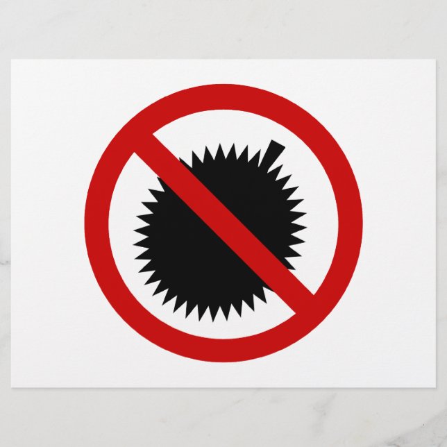 NO Durian Tropical Frucht ⚠ thailändischen Zeichen Flyer (Vorne)