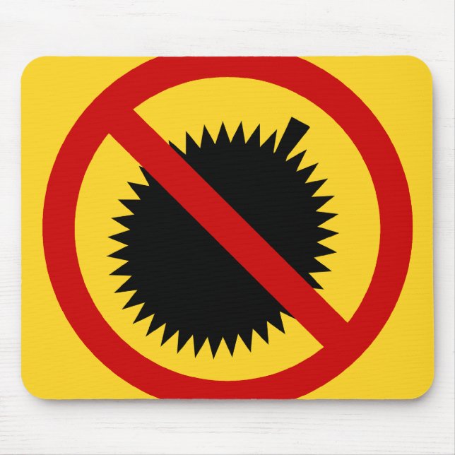 NO Durian Tropical Frucht ⚠ thailändischen Zeichen Mousepad (Vorne)