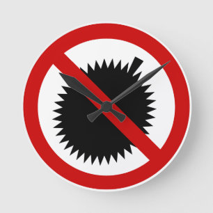 NO Durian Tropical Frucht ⚠ thailändischen Zeichen Runde Wanduhr