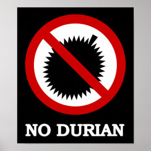 NO Durian Tropical Fruchtzeichen Poster