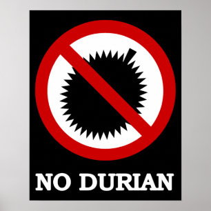 NO Durian Tropical Fruchtzeichen Poster