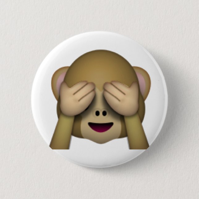 No Evil Monkey - Emoji Button (Vorderseite)