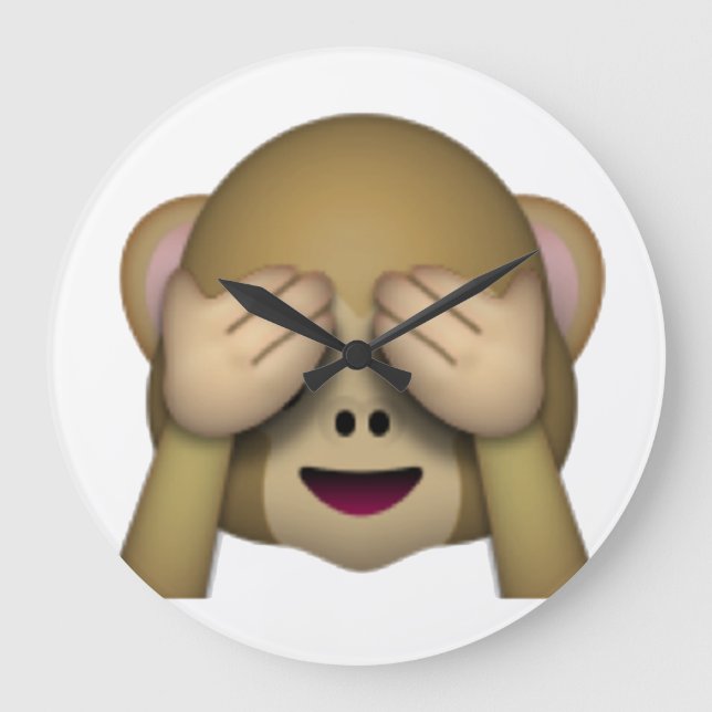 No Evil Monkey - Emoji Große Wanduhr (Vorderseite)