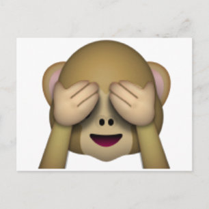 No Evil Monkey - Emoji Postkarte