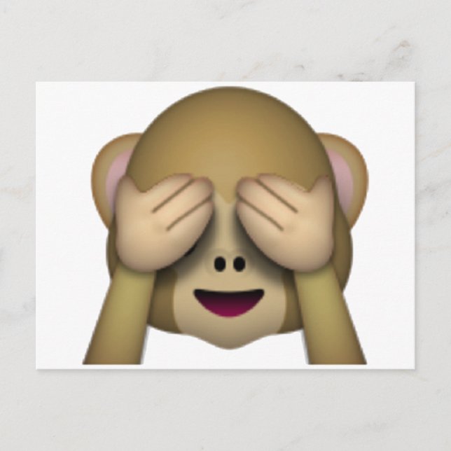 No Evil Monkey - Emoji Postkarte (Vorderseite)
