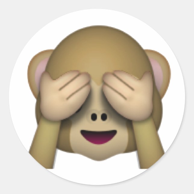 No Evil Monkey - Emoji Runder Aufkleber (Vorderseite)