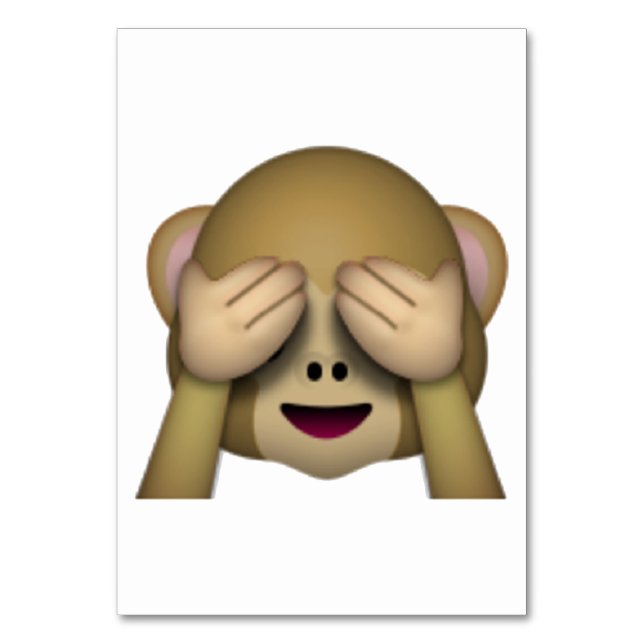 No Evil Monkey - Emoji Tischnummer (Vorderseite)