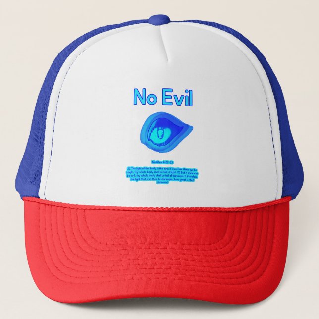 No Evil - Tropical Wave Logo - Truckerkappe (Vorderseite)