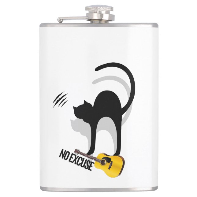 No Excuse Cat Per Tea Mug Flachmann (Vorderseite)