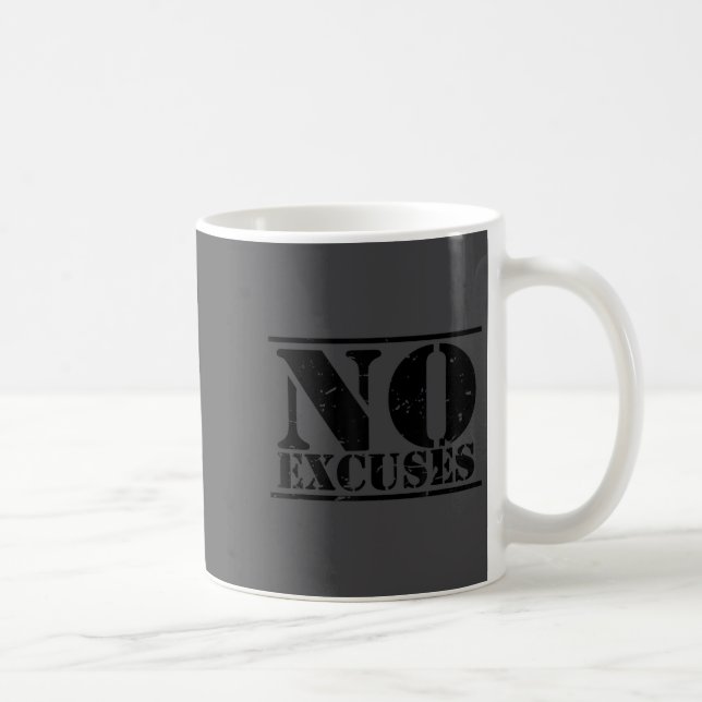 No Excuses Athlete Training Motivation Distressed  Kaffeetasse (Rechts)