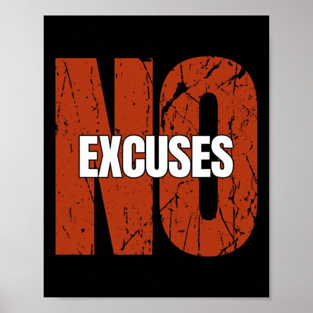 No Excuses Inspirational Saying Motivational Gym W Poster (Vorne)