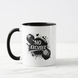 No Excuses Mug – Bold Motivational Coffee Cup Tasse