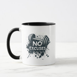 No Excuses Mug – Bold Motivational Coffee Cup Tasse
