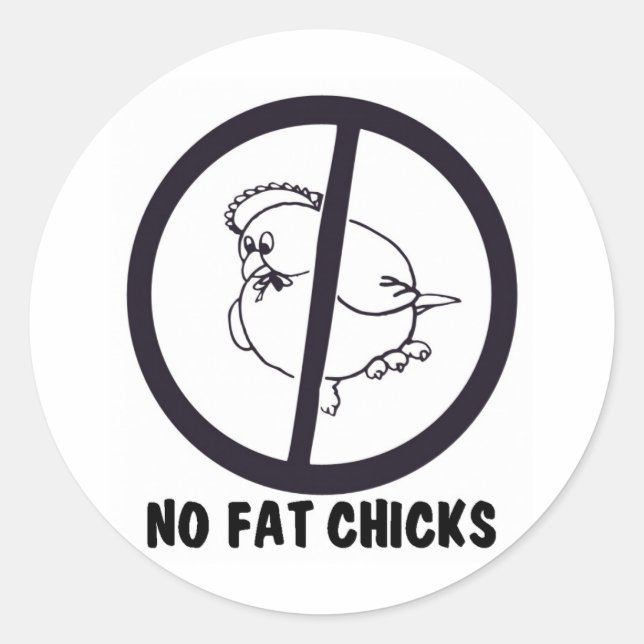 NO-FAT-CHICKS-0995 RUNDER AUFKLEBER (Vorderseite)