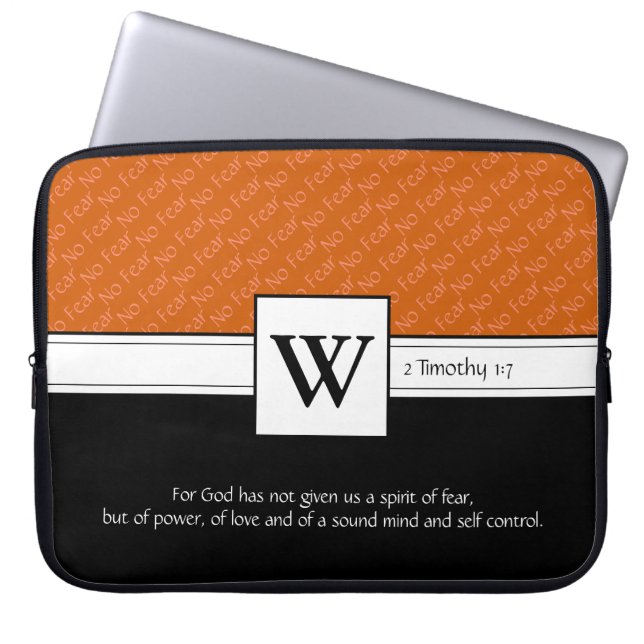 NO FEY Christlich Scripture Bible Monogram Laptop Laptopschutzhülle (Vorderseite)