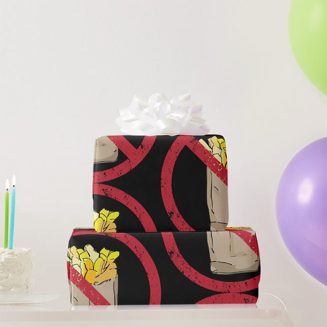 No Fries Sign Geschenkpapier (Von Creator hochgeladen)