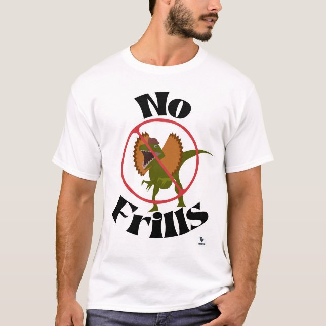 No Frills Dinosaur Cartoon Fun Jurassic Parody T-Shirt (Vorderseite)