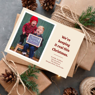 No Frills Funny Foto Holiday Card Feiertagskarte