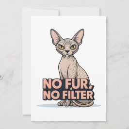 No Fur No Filter Sphynx Cat Attitude Art Feiertagskarte