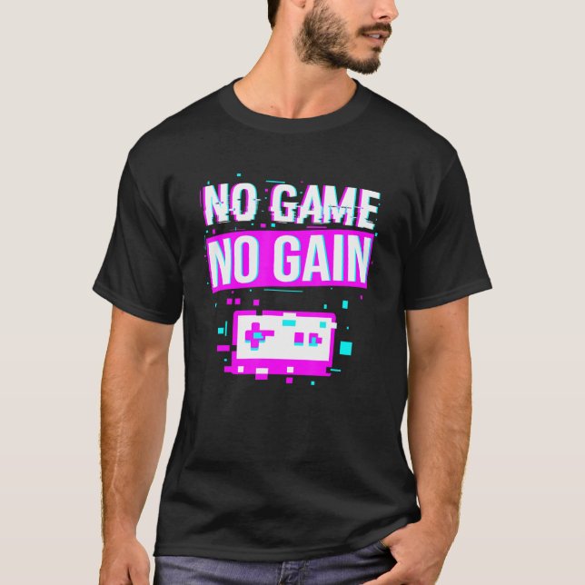 No Game No Gain Pixel Gaming Video T-Shirt (Vorderseite)
