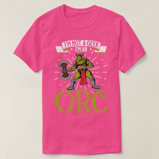 No geek D20 Roleplay Character Orc T-Shirt (Design vorne)