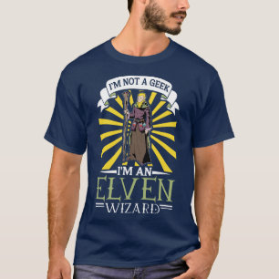 No geek D20 Roleplay Charakter Elven Wizard T-Shirt