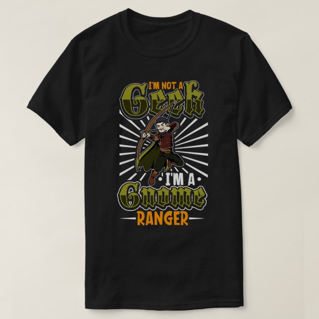 No geek D20 Roleplay Charakter Gnome Ranger T-Shirt (Design vorne)