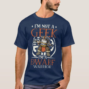 No Geek D20 Rollenspielcharakter Zwergkrieger T-Shirt