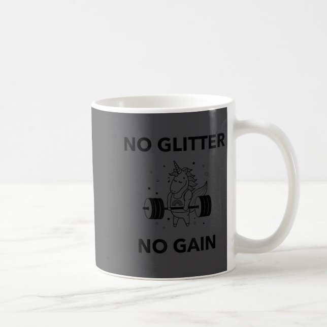 No Glitter No Gain Funny Gym Workout Motivational  Kaffeetasse (Rechts)