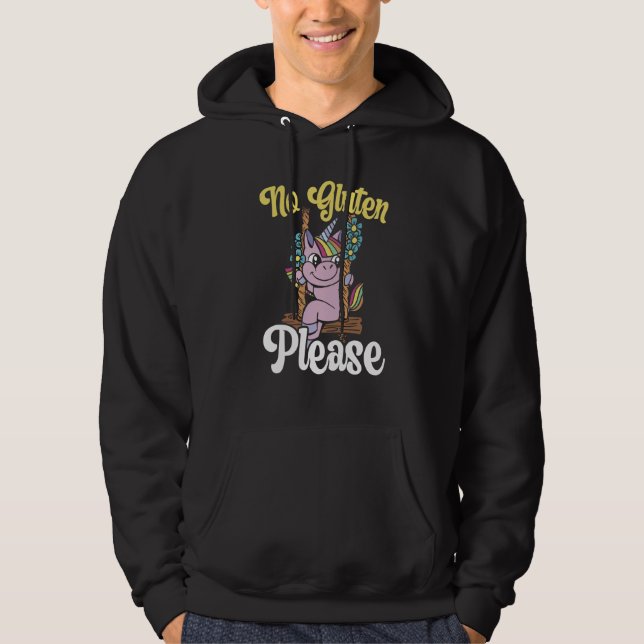 No Gluten Please Food Allergy Celiac Disease Unico Hoodie (Vorderseite)