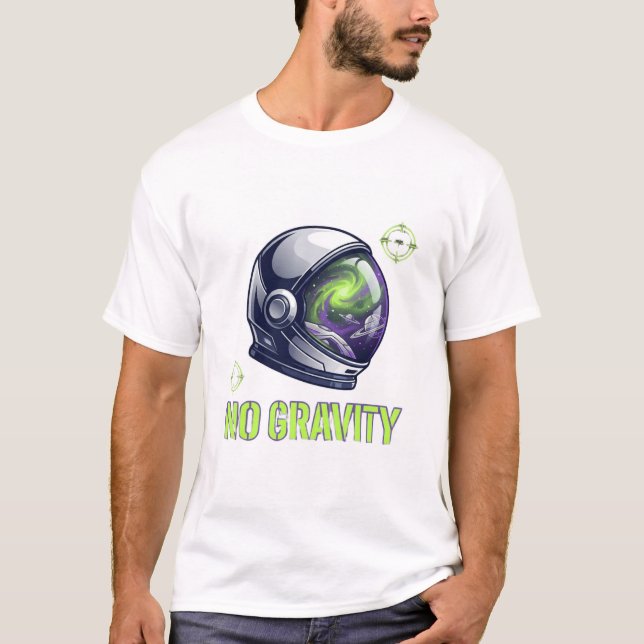 No Gravity Space Astronaut Gamer T-Shirt | Neon  (Vorderseite)
