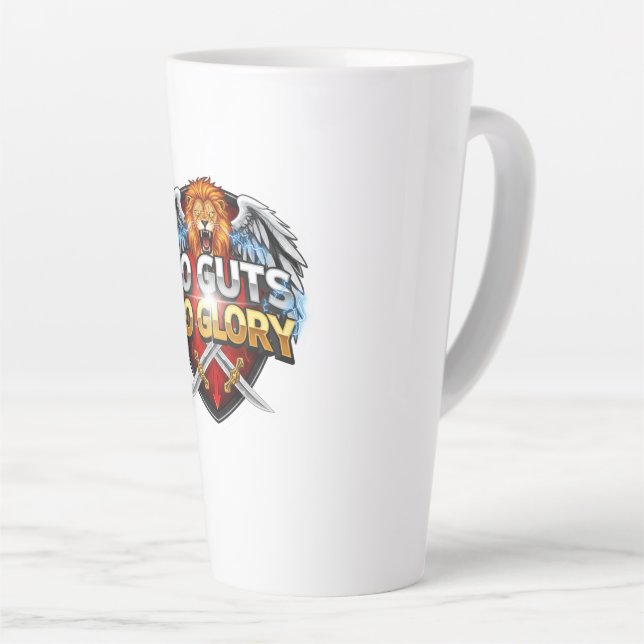 No Guts, No Glory: Motivational & Success Mindset Milchtasse (Rechte Ecke)