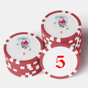 No Ho Ho Rot 5 Streifen Poker Chip